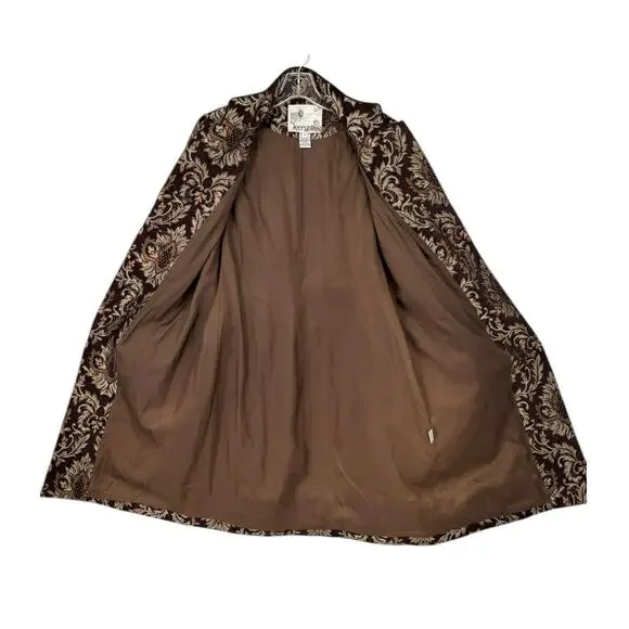 Kenzie Brocade Tapestry Coat Womens 12 Embroidered Elegant Woven Damask Boho